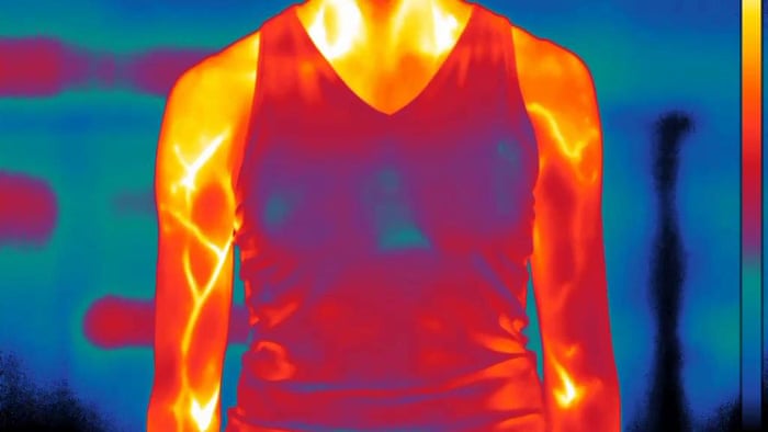 Thermal image of a man